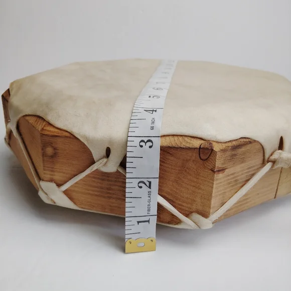 Vintage Native American Handmade Double Sided 12" Drum Rawhide - Wood, Beautiful - Picture 8 of 8